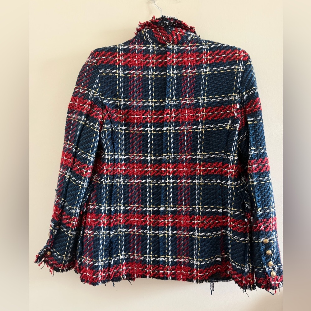 Plaid Double-Breasted Jacket Blazer - image 2